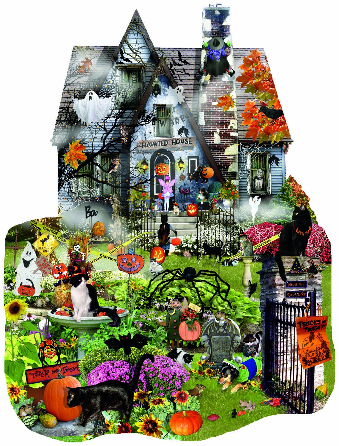 Spooky House 1000 pc Special Shape Jigsaw Puzzle 95615