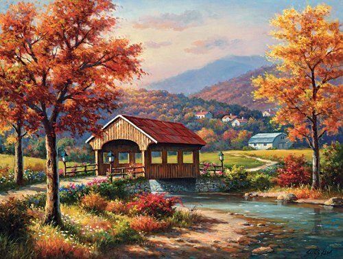 Fall at the Covered Bridge 1000 pc  Jigsaw Puzzle 36608