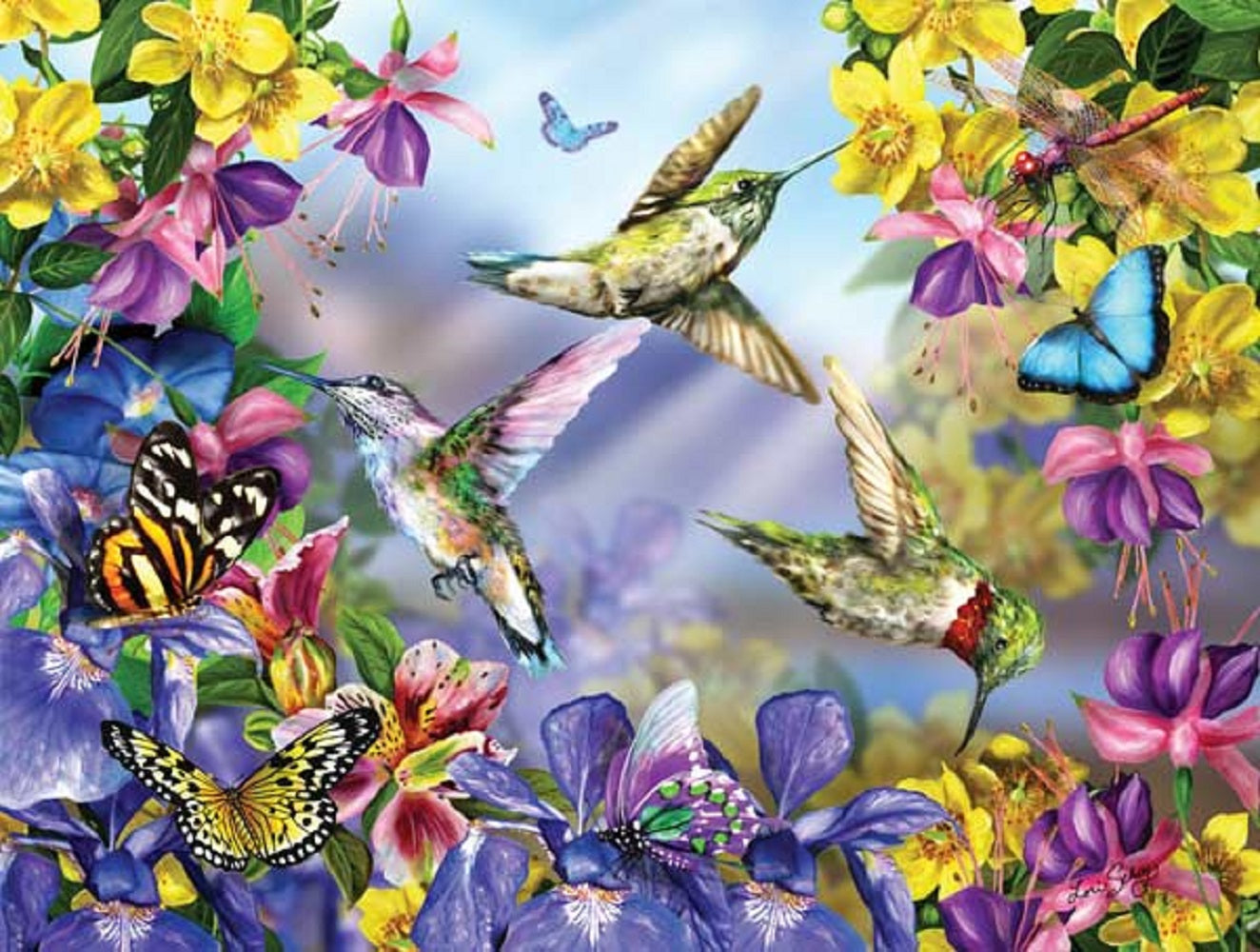Butterflies    Hummingbirds 300 pc  Jigsaw Puzzle 34919
