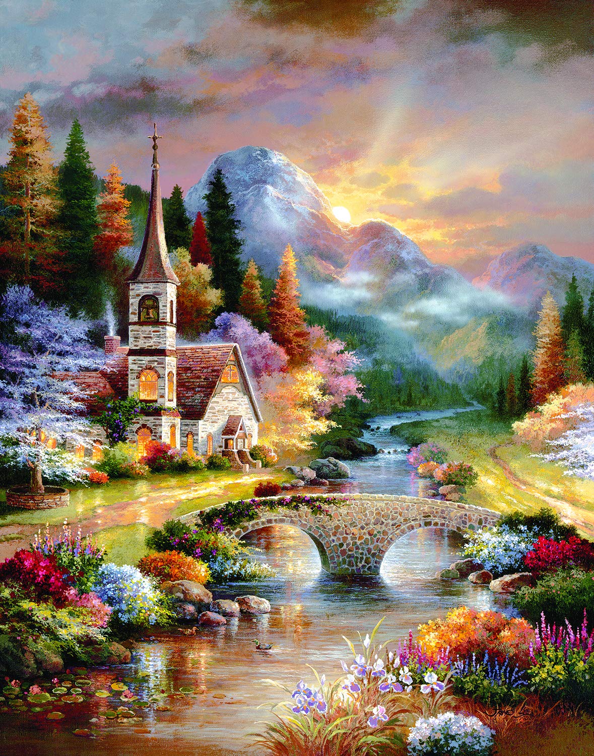 A Country Evening Service 1000 pc Large Pieces Jigsaw Puzzle 18073