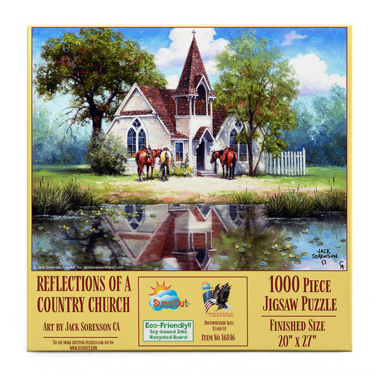 Reflections of a Country Church 1000 pc  Jigsaw Puzzle 16846