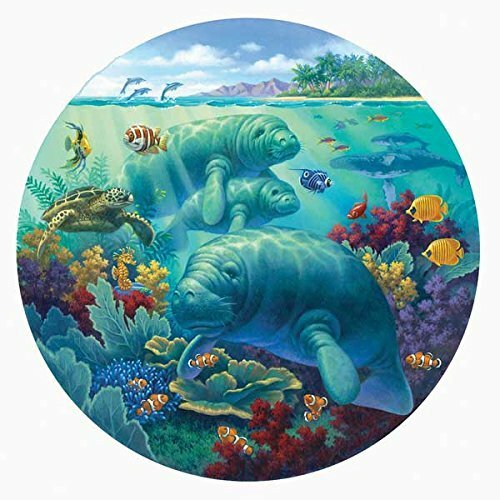 Manatee Beach 500 pc Round Jigsaw Puzzle 55968