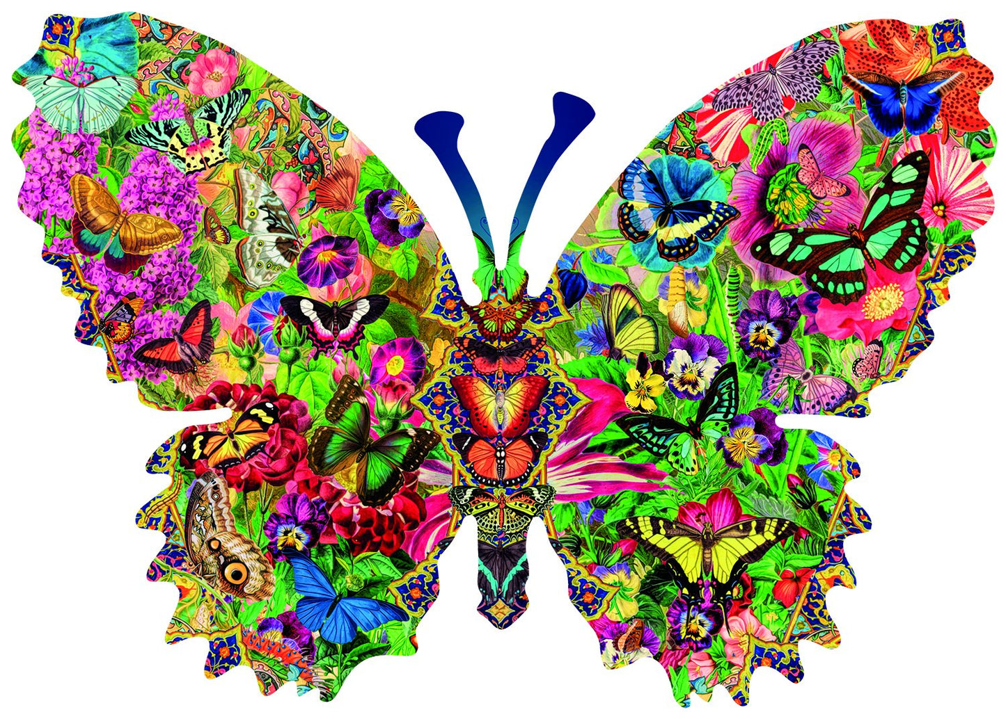 Butterfly Menagerie 1000 pc Special Shape Jigsaw Puzzle 96127