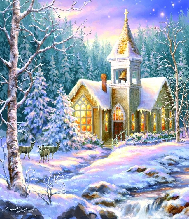 Winter Chapel 550 pc  Jigsaw Puzzle 57222