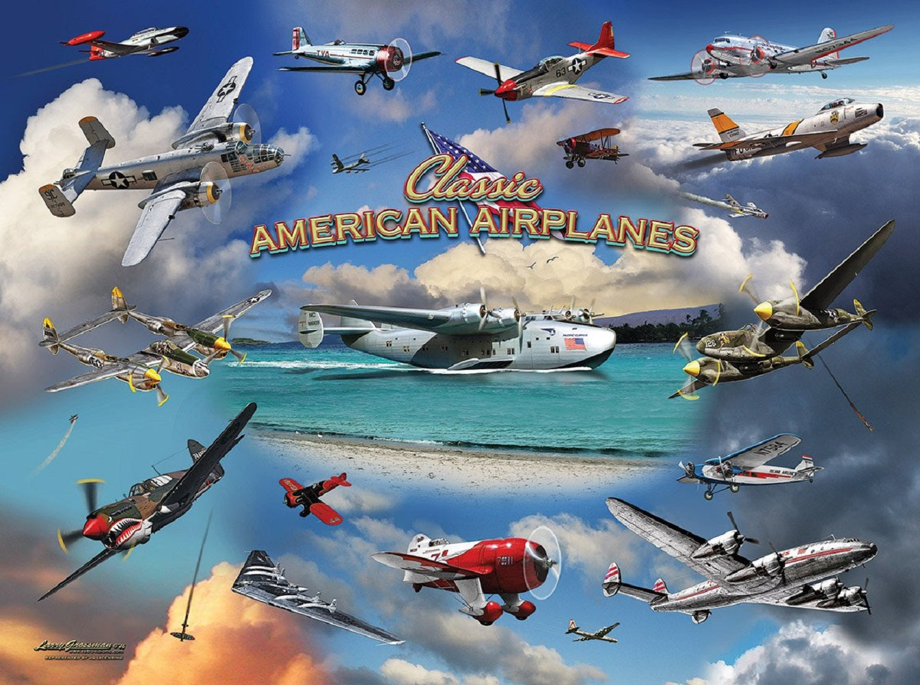 Classic American Planes 1000 pc  Jigsaw Puzzle 24526