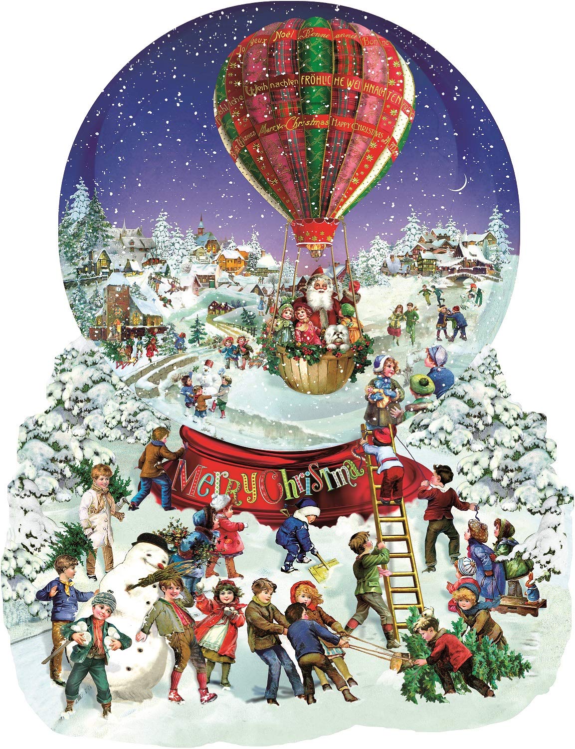 Old Fashioned Snow Globe 1000 pc Special Shape Jigsaw Puzzle 96087