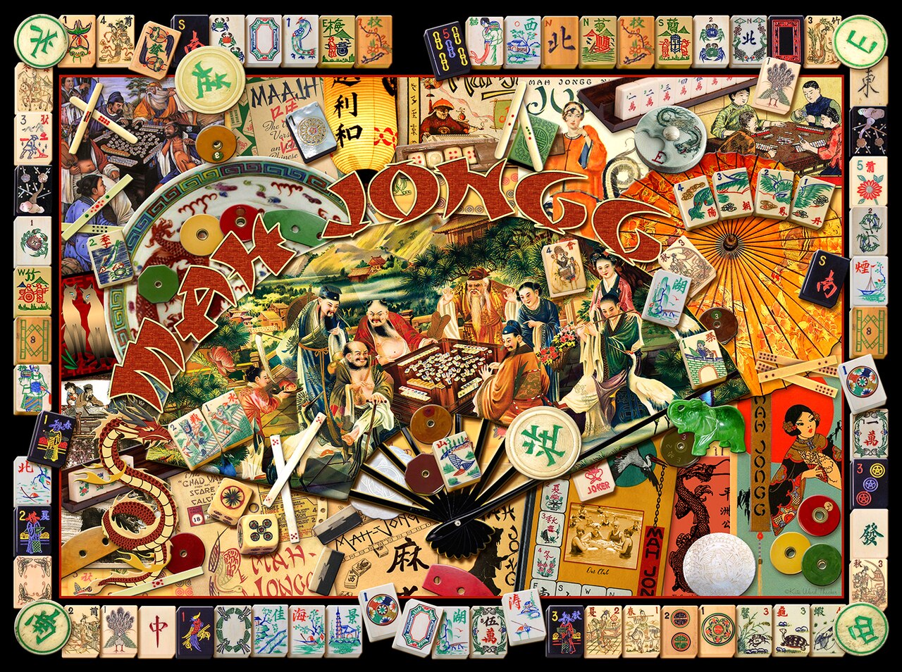 Mah Jongg Masters Collage 1000 pc  Jigsaw Puzzle 70041