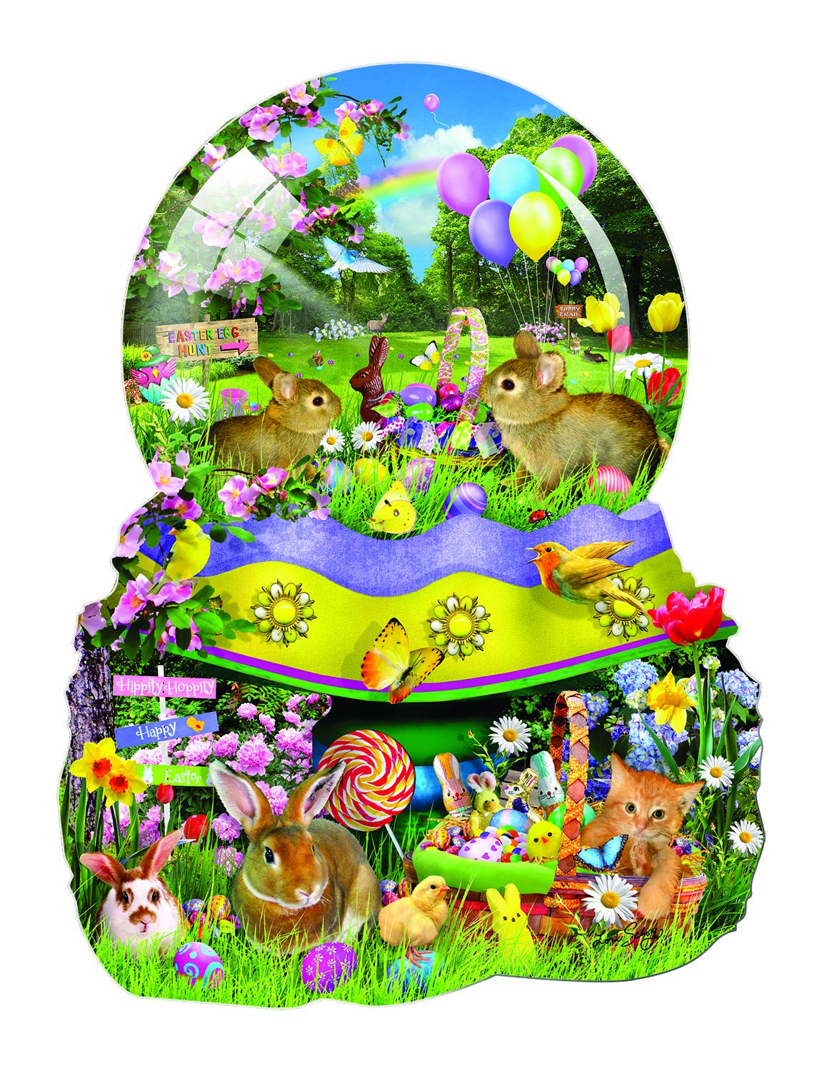 Easter Globe 1000 pc Special Shape Jigsaw Puzzle 95920
