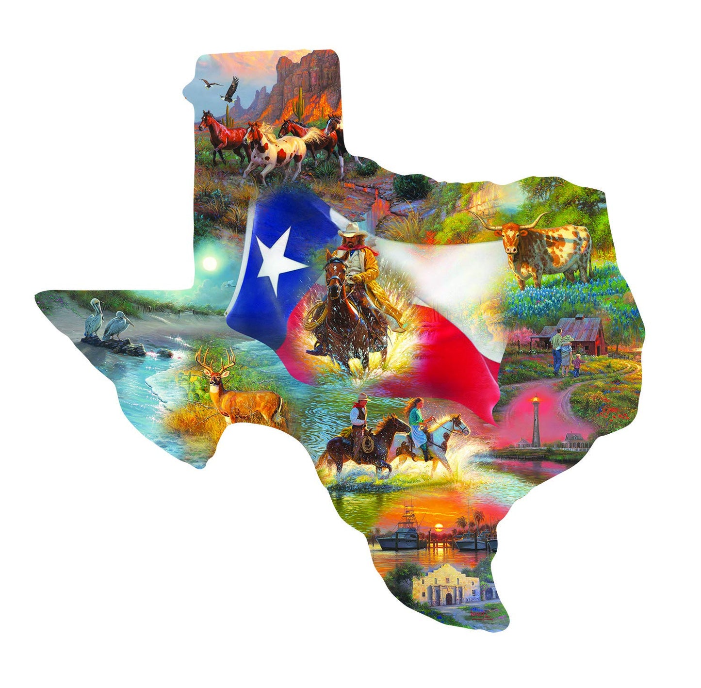Images of Texas 1000 pc Special Shape Jigsaw Puzzle 95030