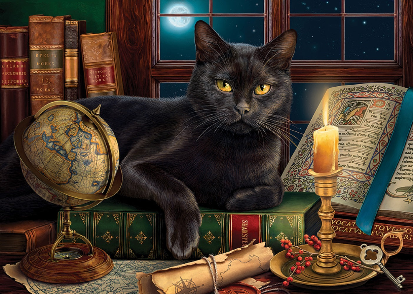 Black Cat by Candlelight 500 pc Large Pieces Jigsaw Puzzle 42906