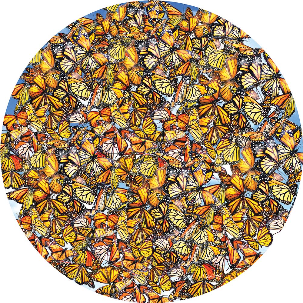 Monarch Frenzy 1000 pc Round Jigsaw Puzzle 35047