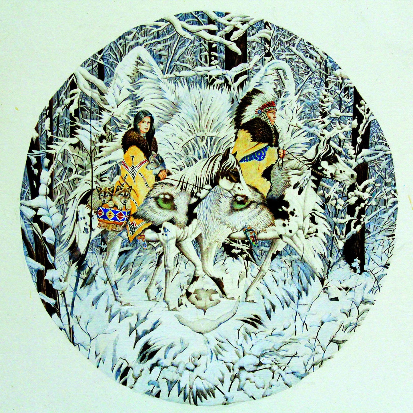 Keeper of the Wolf 1000 pc Round Jigsaw Puzzle 43001