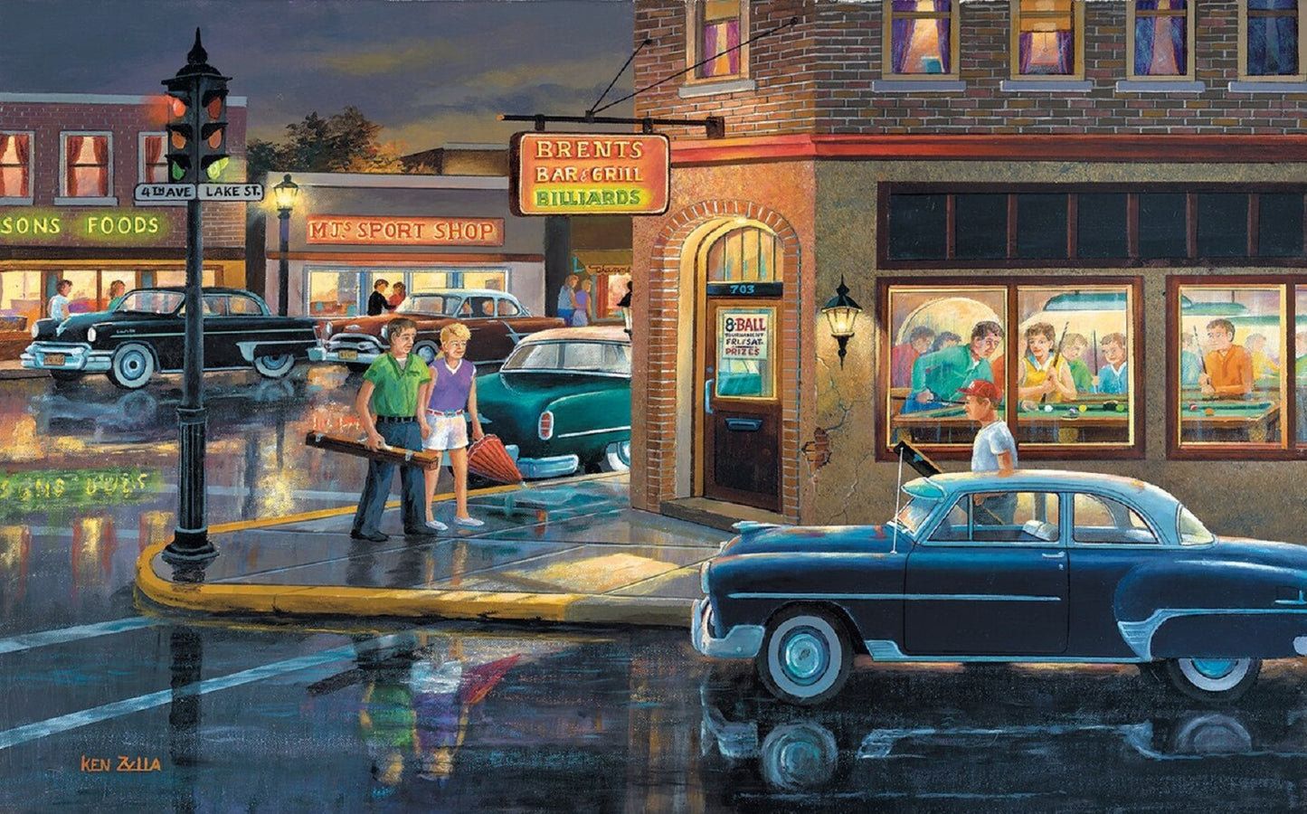 Small Town Saturday Night 550 pc  Jigsaw Puzzle 37767