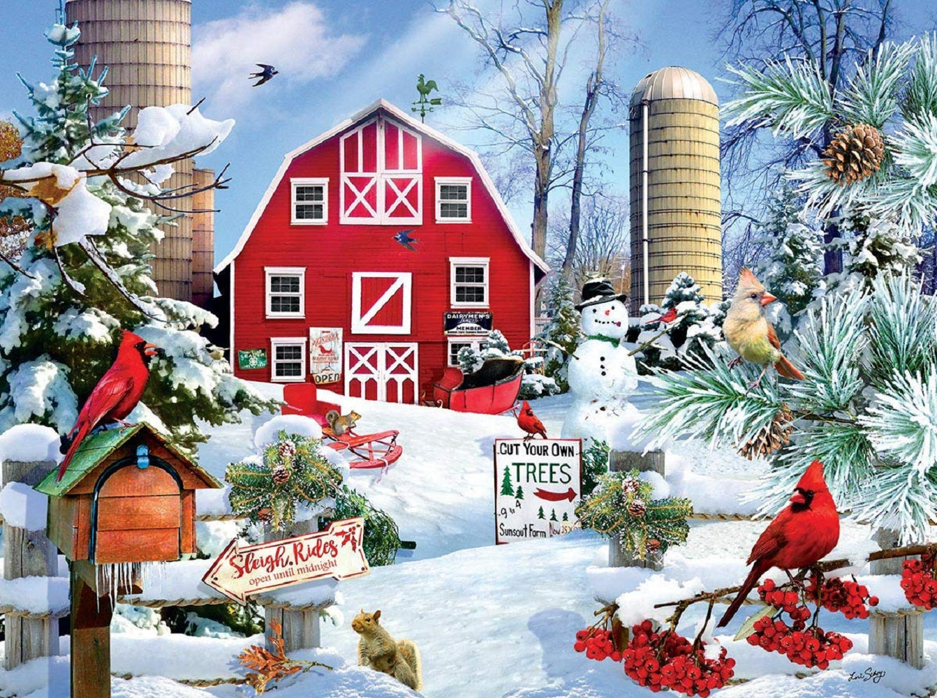 A Snowy Day on the Farm 300 pc  Jigsaw Puzzle 35013