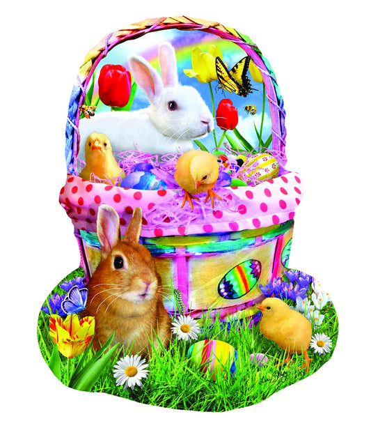 Bunny's Easter Basket 1000 pc Special Shape Jigsaw Puzzle 97124