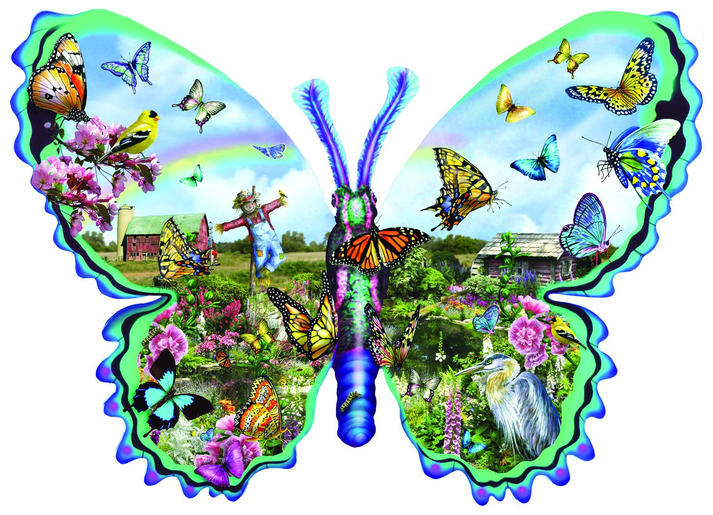 Butterfly Farm 1000 pc Special Shape Jigsaw Puzzle 95056