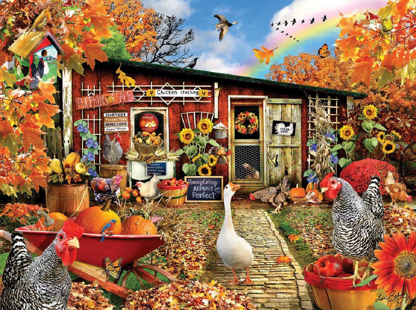 Chicken Crossing 500 pc Large Pieces Jigsaw Puzzle 35086