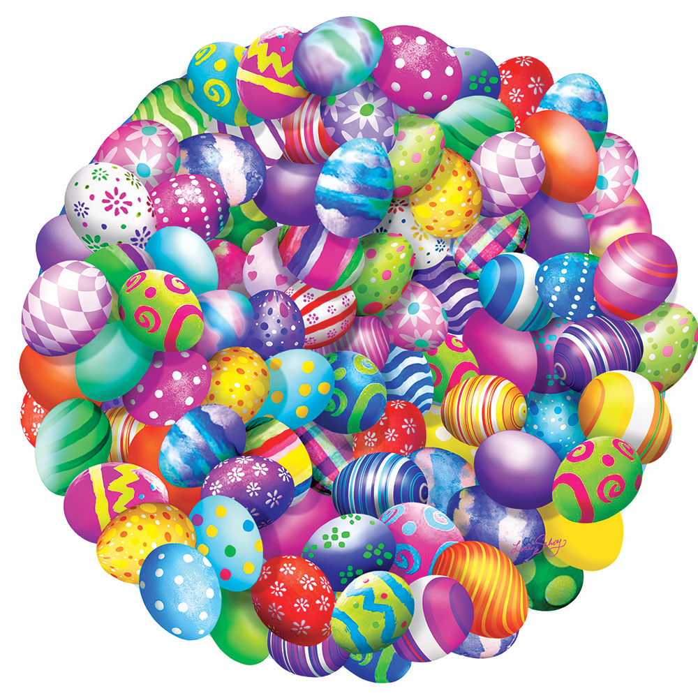 Easter Eggs 500 pc Round Jigsaw Puzzle 34873