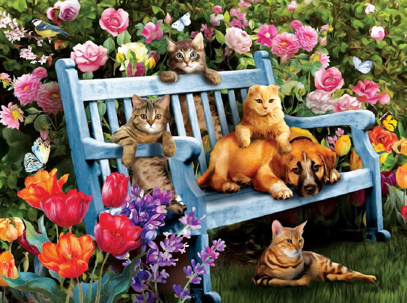 Hanging Out in the Garden 300 pc  Jigsaw Puzzle 28871
