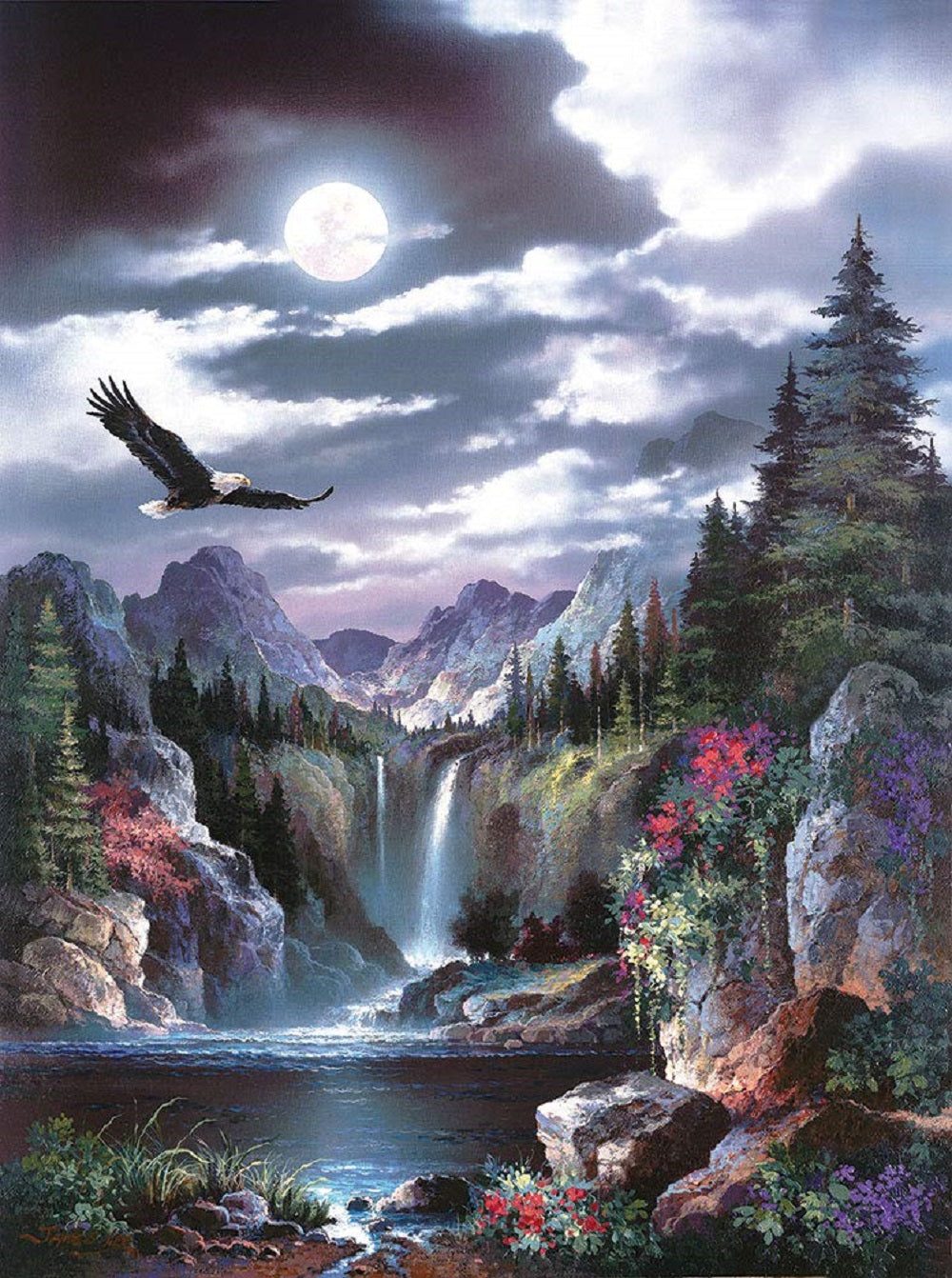 Moonlit Eagle 1000 pc  Jigsaw Puzzle 18048