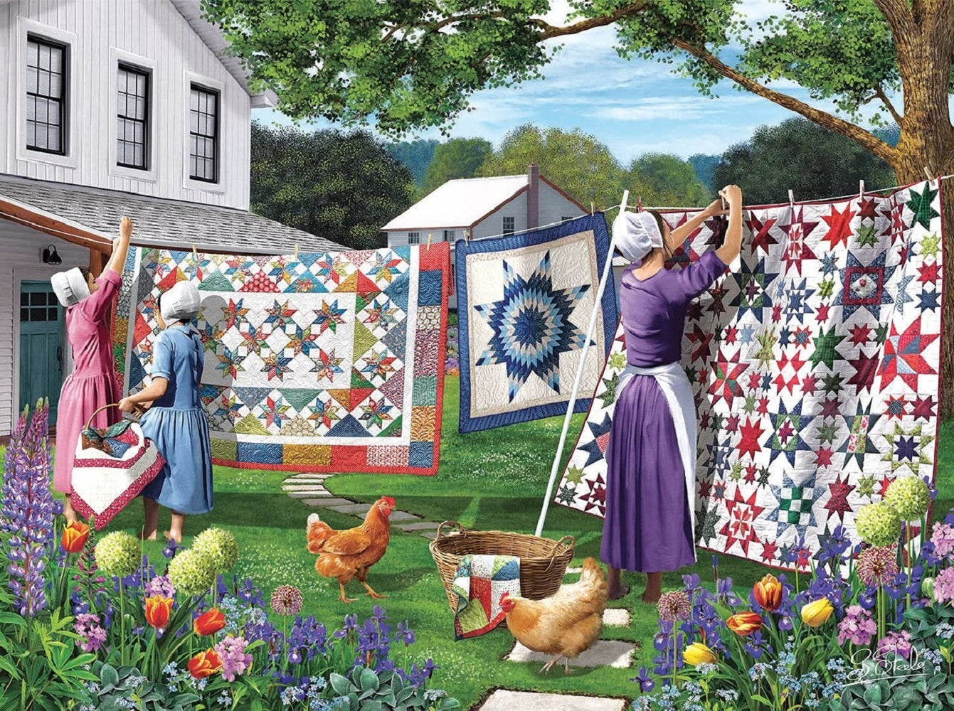 Quilts in the Backyard 500 pc  Jigsaw Puzzle 42077