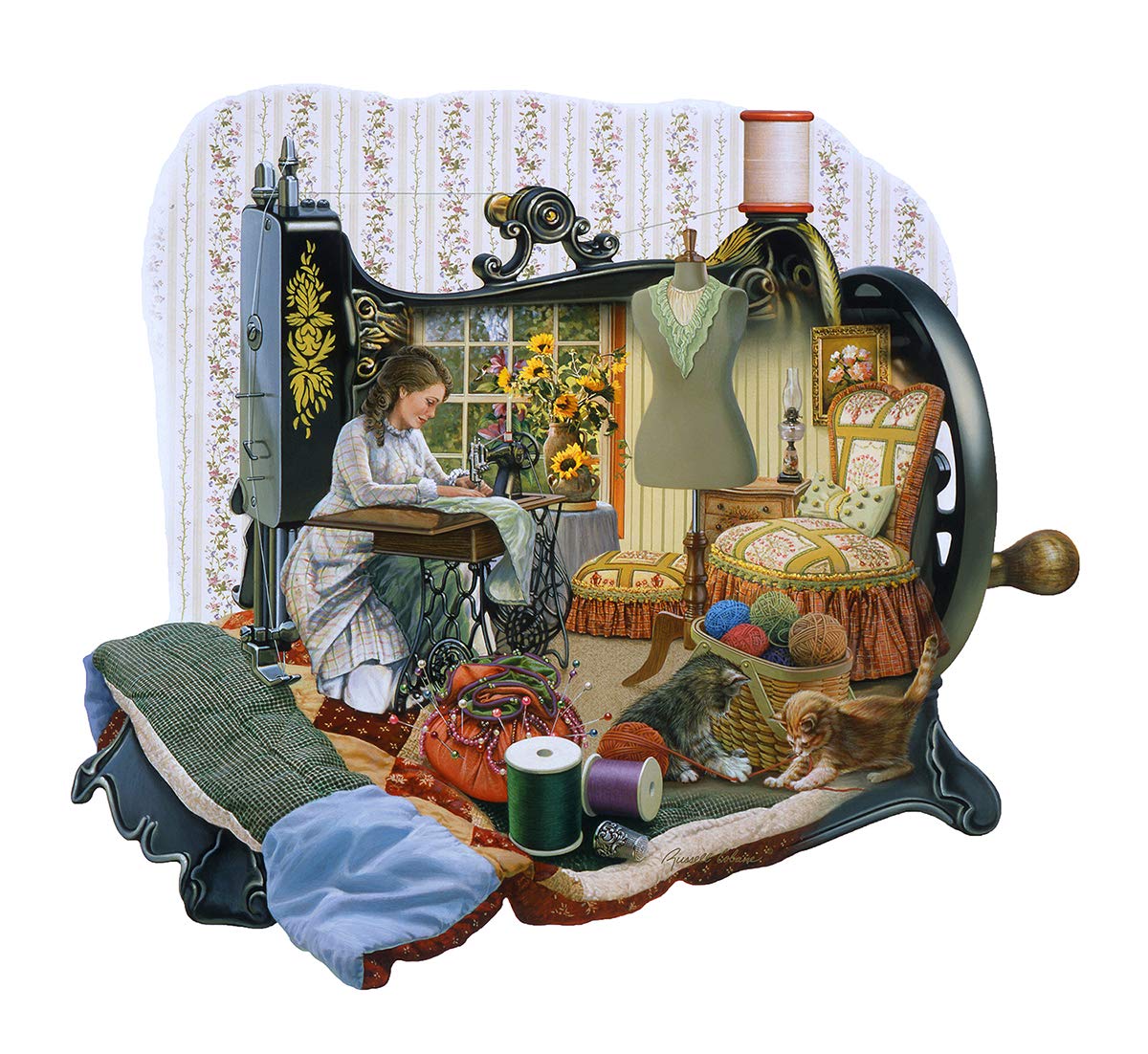 Sewing Memories 1000 pc Special Shape Jigsaw Puzzle 95072