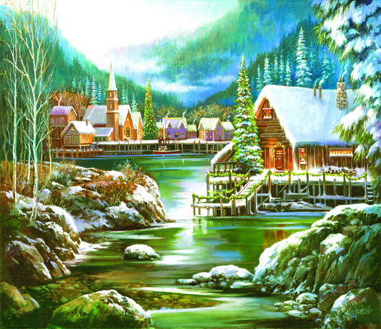 Snowy Harbor 550 pc  Jigsaw Puzzle 49042