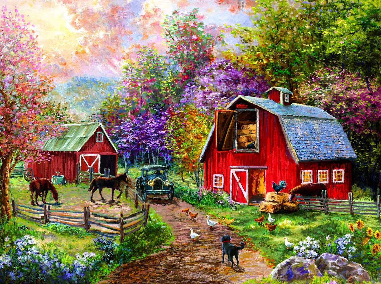 Barnyard Visit 1000 pc  Jigsaw Puzzle 19163
