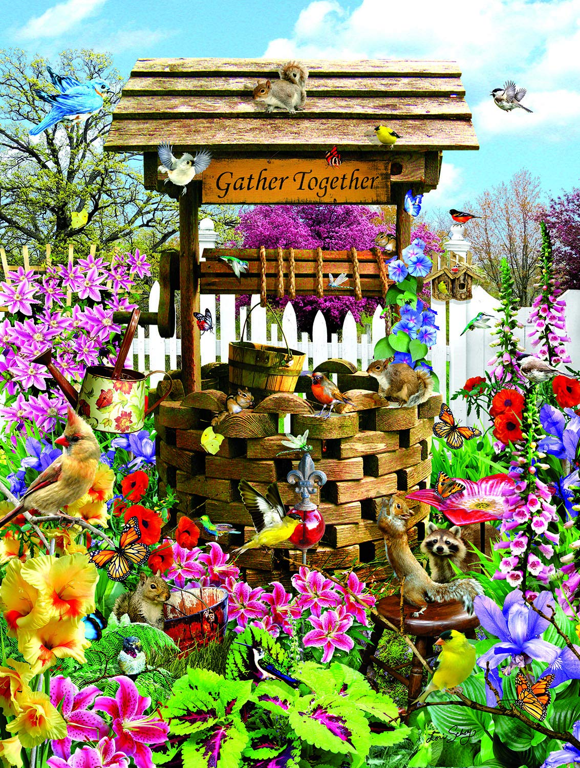 Birds at the Wishing Well 1000 pc  Jigsaw Puzzle 35157