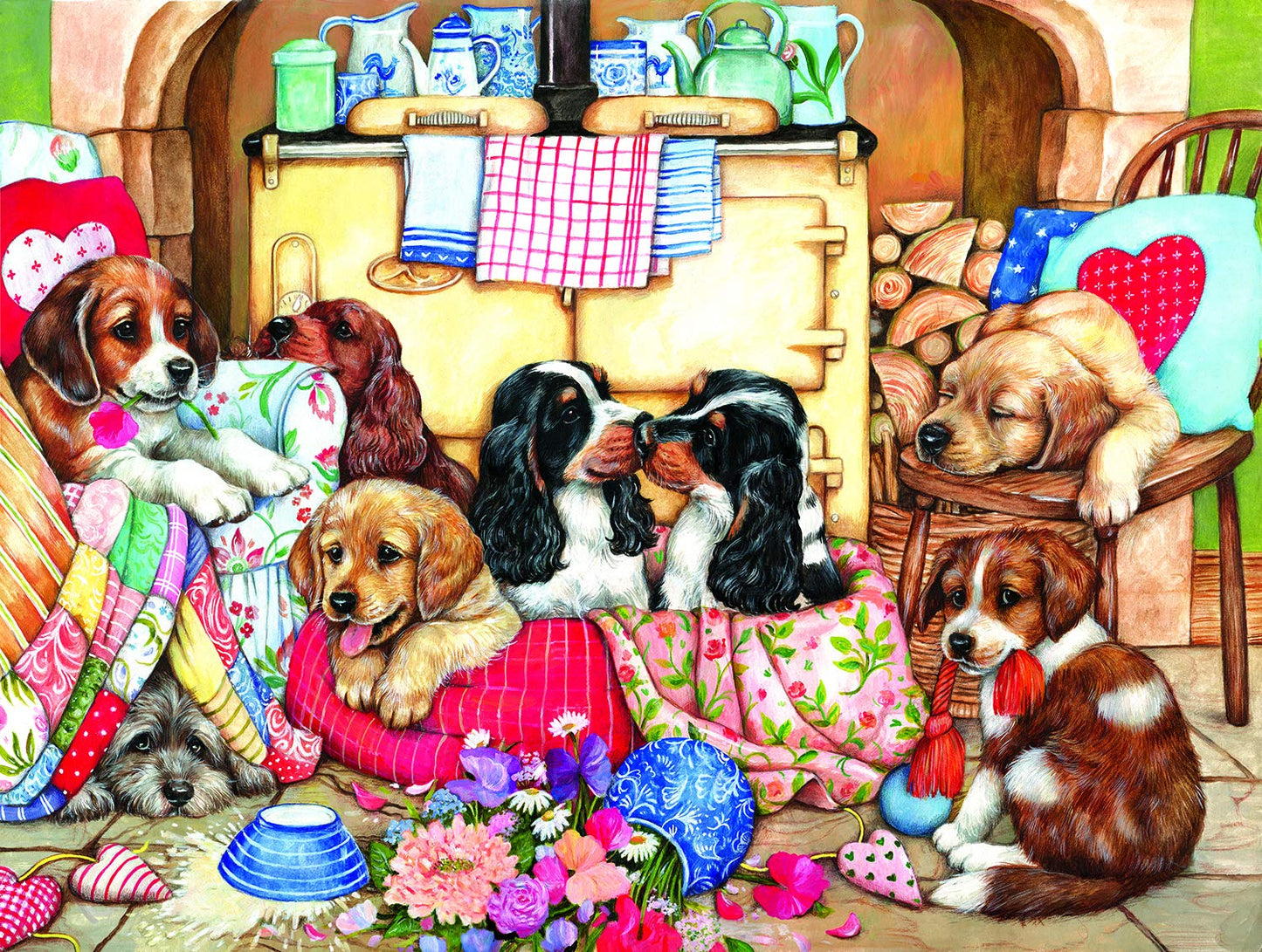 Puppies in the Kitchen 300 pc  Jigsaw Puzzle 36456