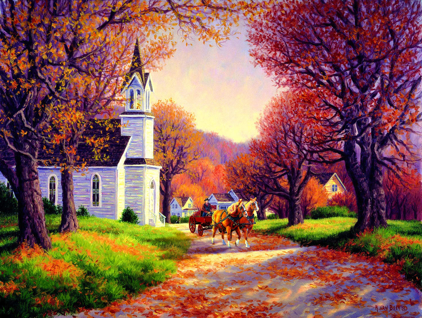 Road by the Church 500 pc  Jigsaw Puzzle 62809