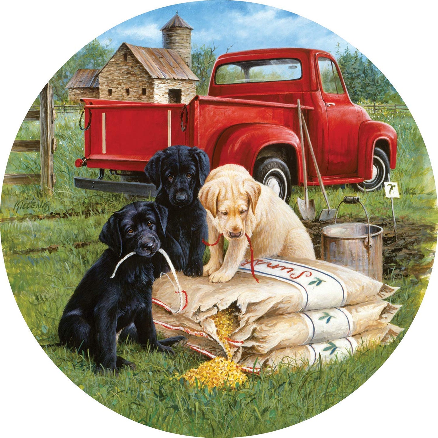 Seeds of Mischief 500 pc Round Jigsaw Puzzle 73441