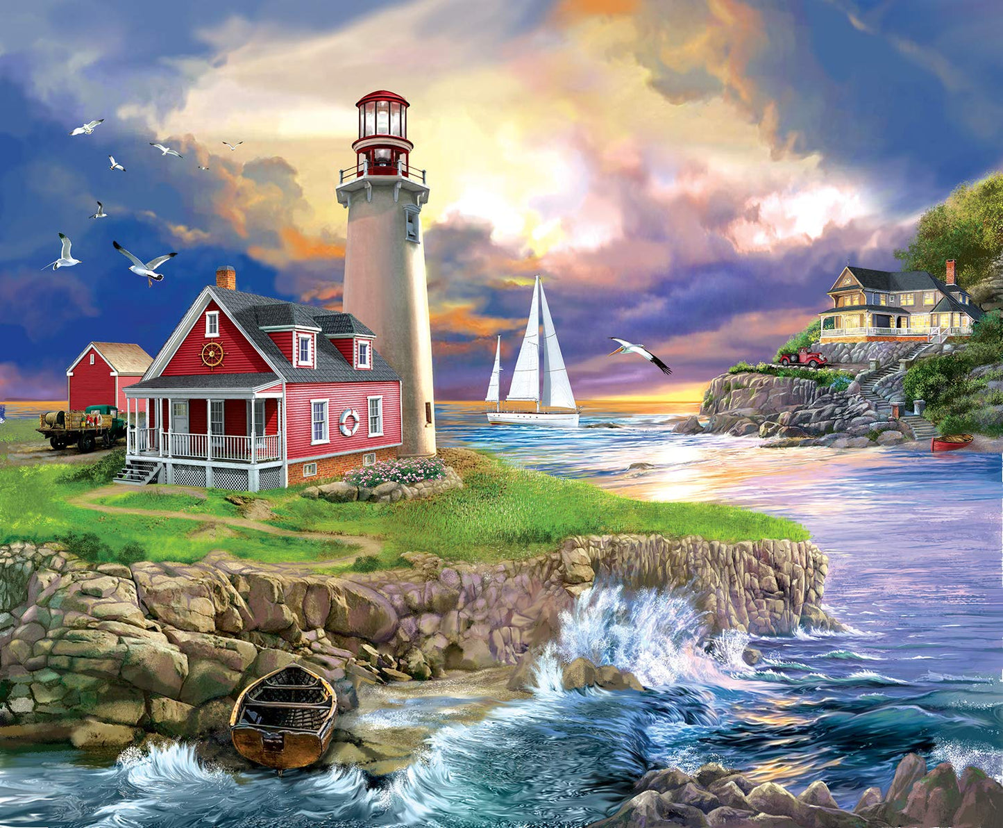 Sunset Point Lighthouse 1000 pc  Jigsaw Puzzle 31540