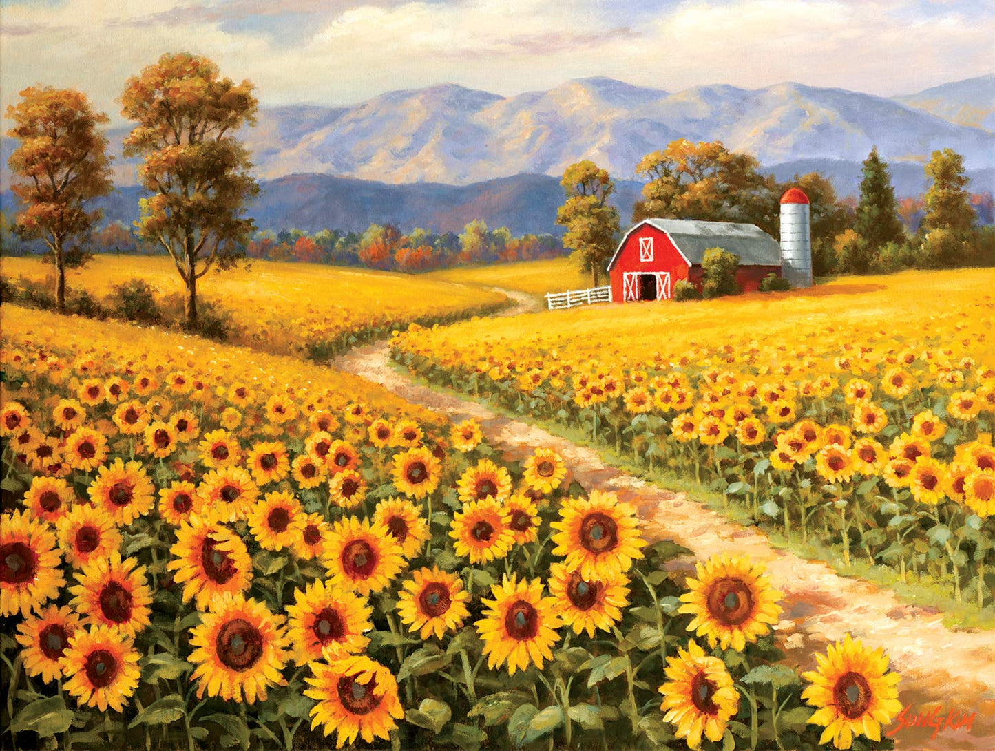Red River Sunflower Farm 300 pc  Jigsaw Puzzle 36624