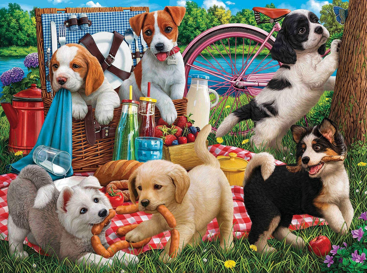 Puppies on a Picnic 500 pc  Jigsaw Puzzle 42968