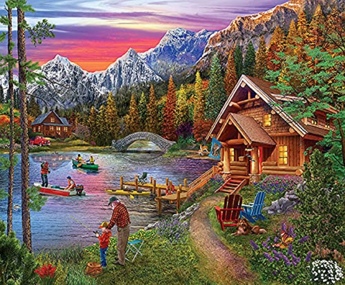Stone Bridge Lake 1000 pc  Jigsaw Puzzle 31591