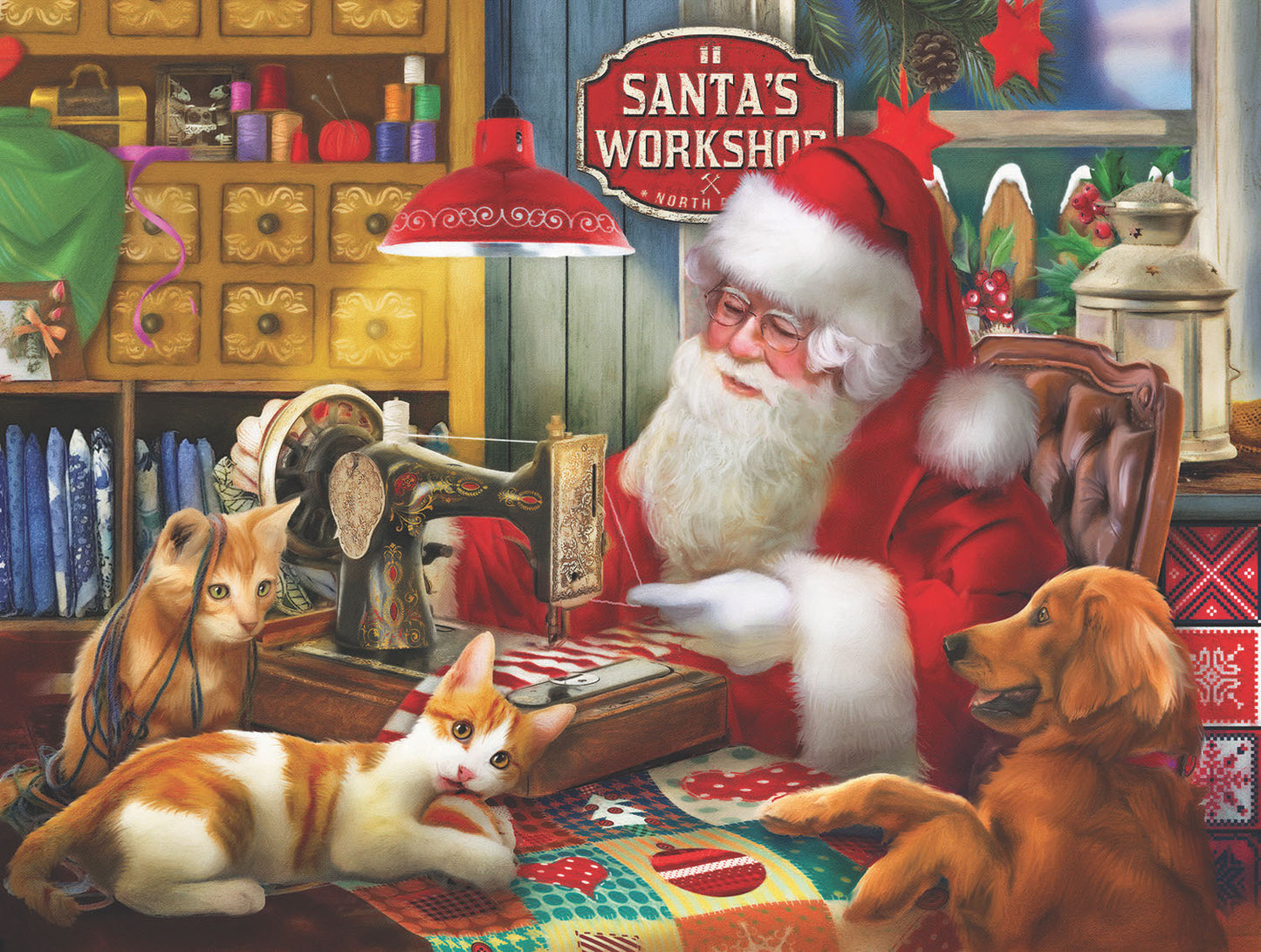 Santa's Quilting Workshop 300 pc  Jigsaw Puzzle 23087