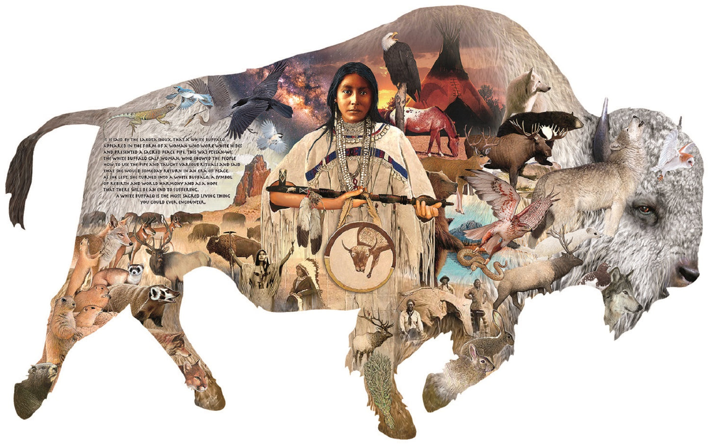 The White Buffalo 1000 pc Special Shape Jigsaw Puzzle 97073