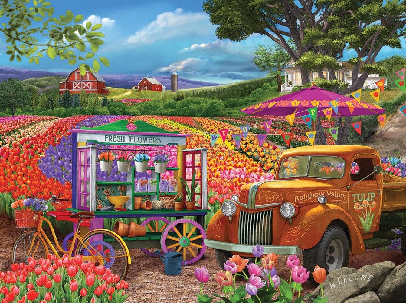 Roadside Tulips 1000 pc  Jigsaw Puzzle 31712