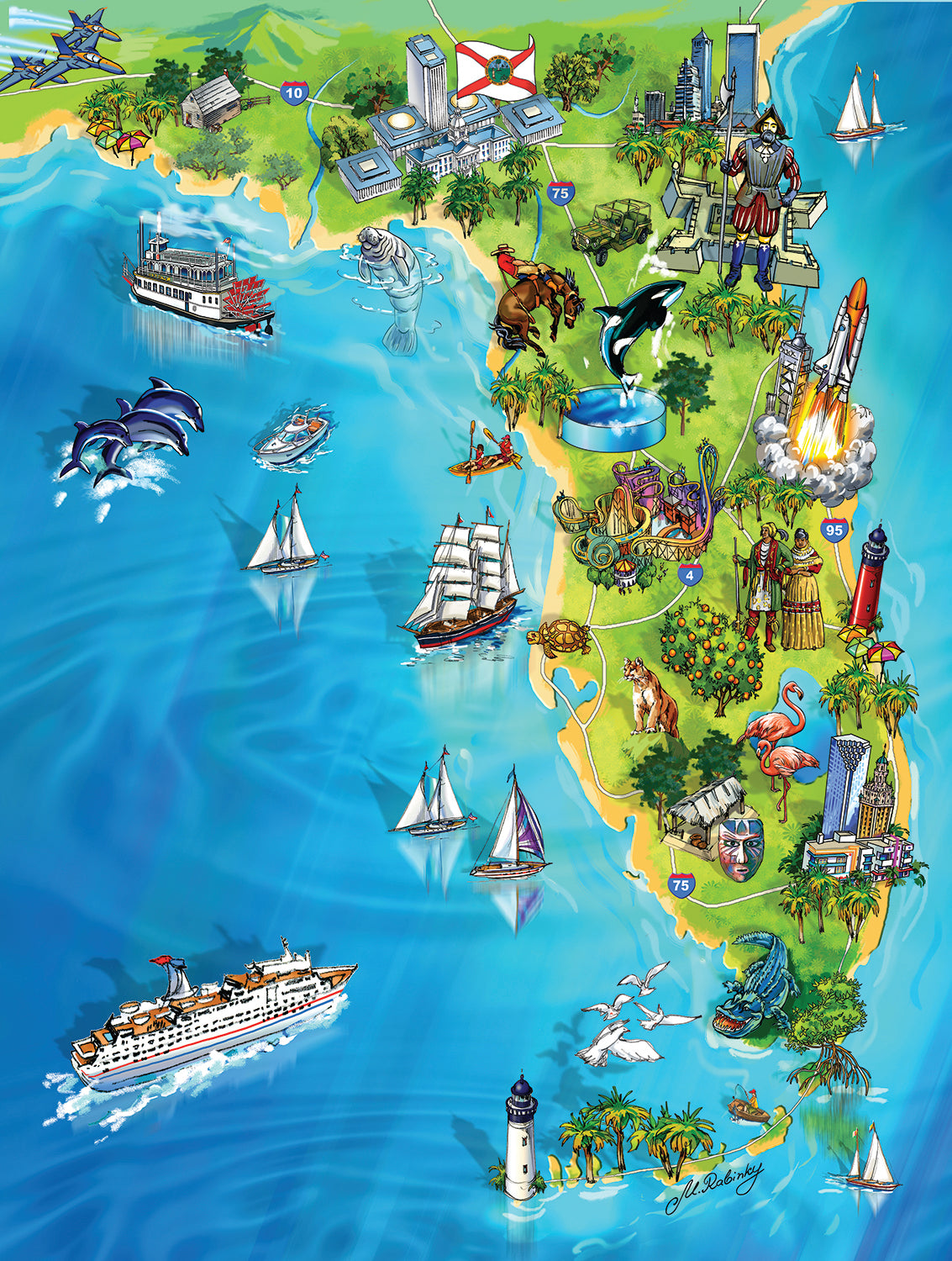 Florida Map 500 pc  Jigsaw Puzzle 20521