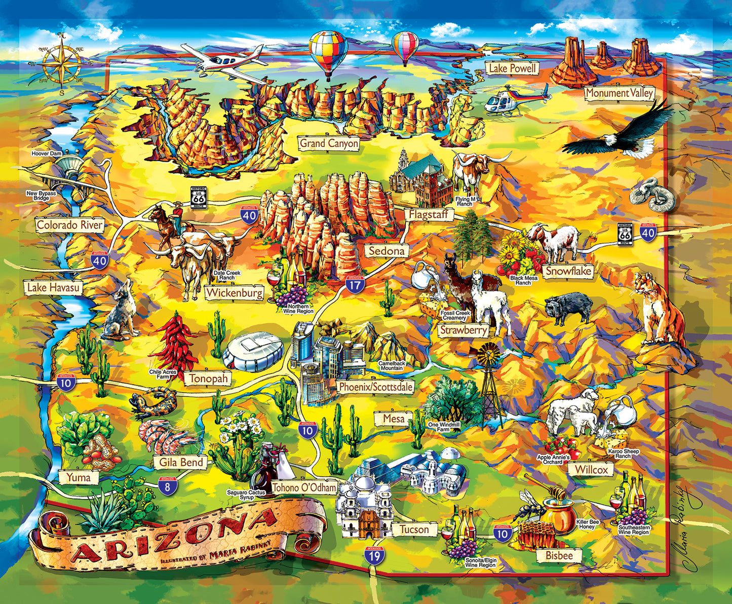 Arizona Map 1000 pc  Jigsaw Puzzle 20525