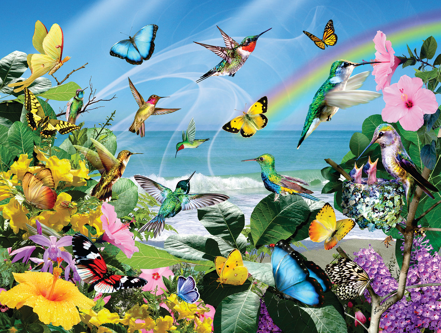 Hummingbirds at the Beach 500 pc  Jigsaw Puzzle 35129