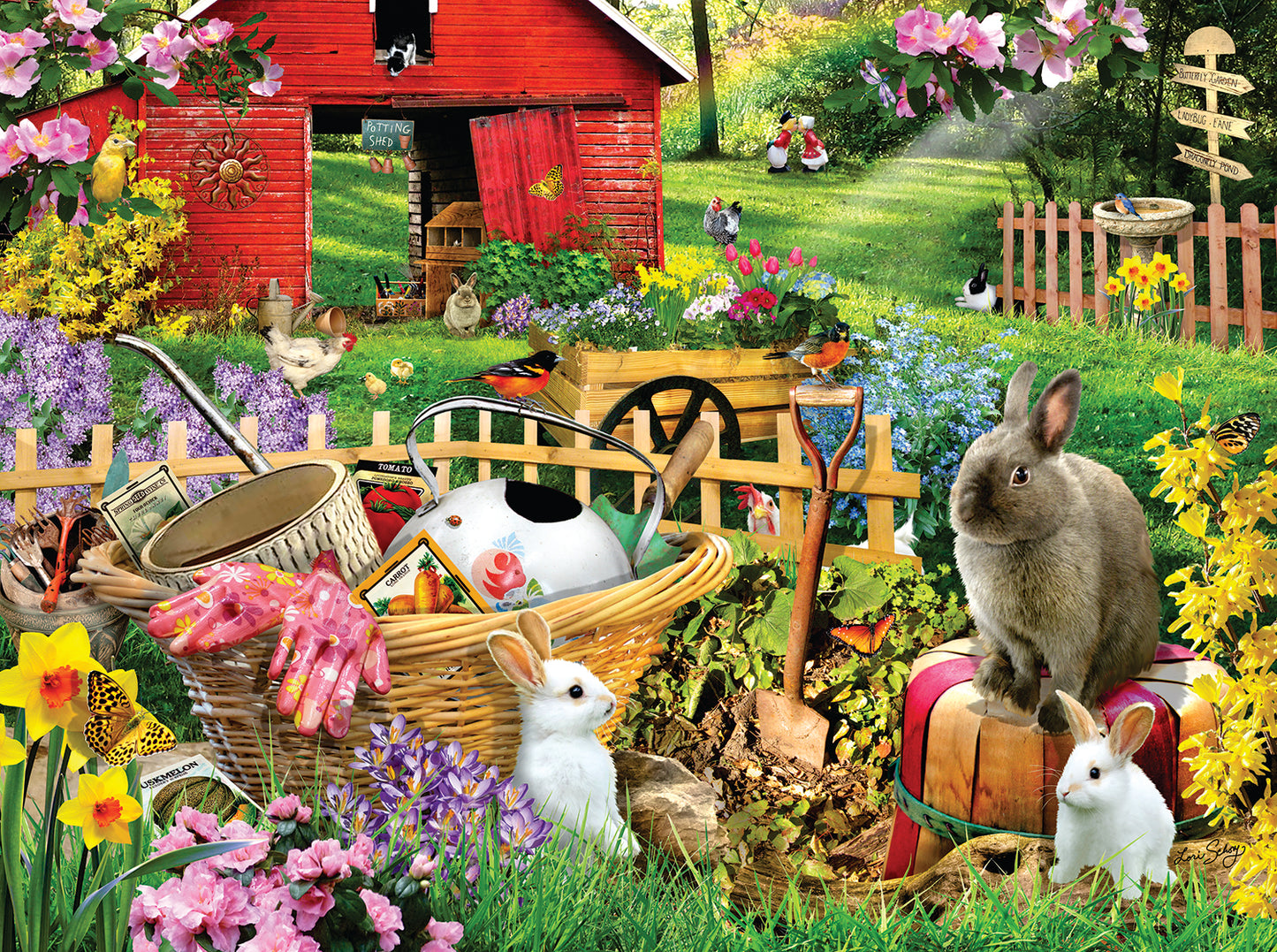 Garden Bunnies 500 pc  Jigsaw Puzzle 35248