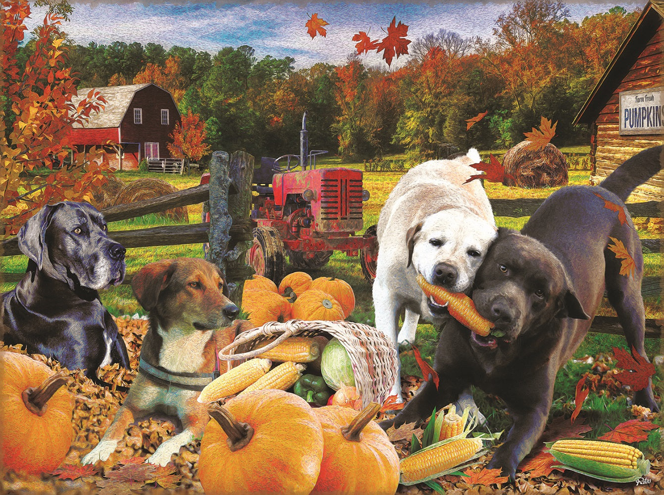 Harvest Helpers 1000 pc  Jigsaw Puzzle 42260
