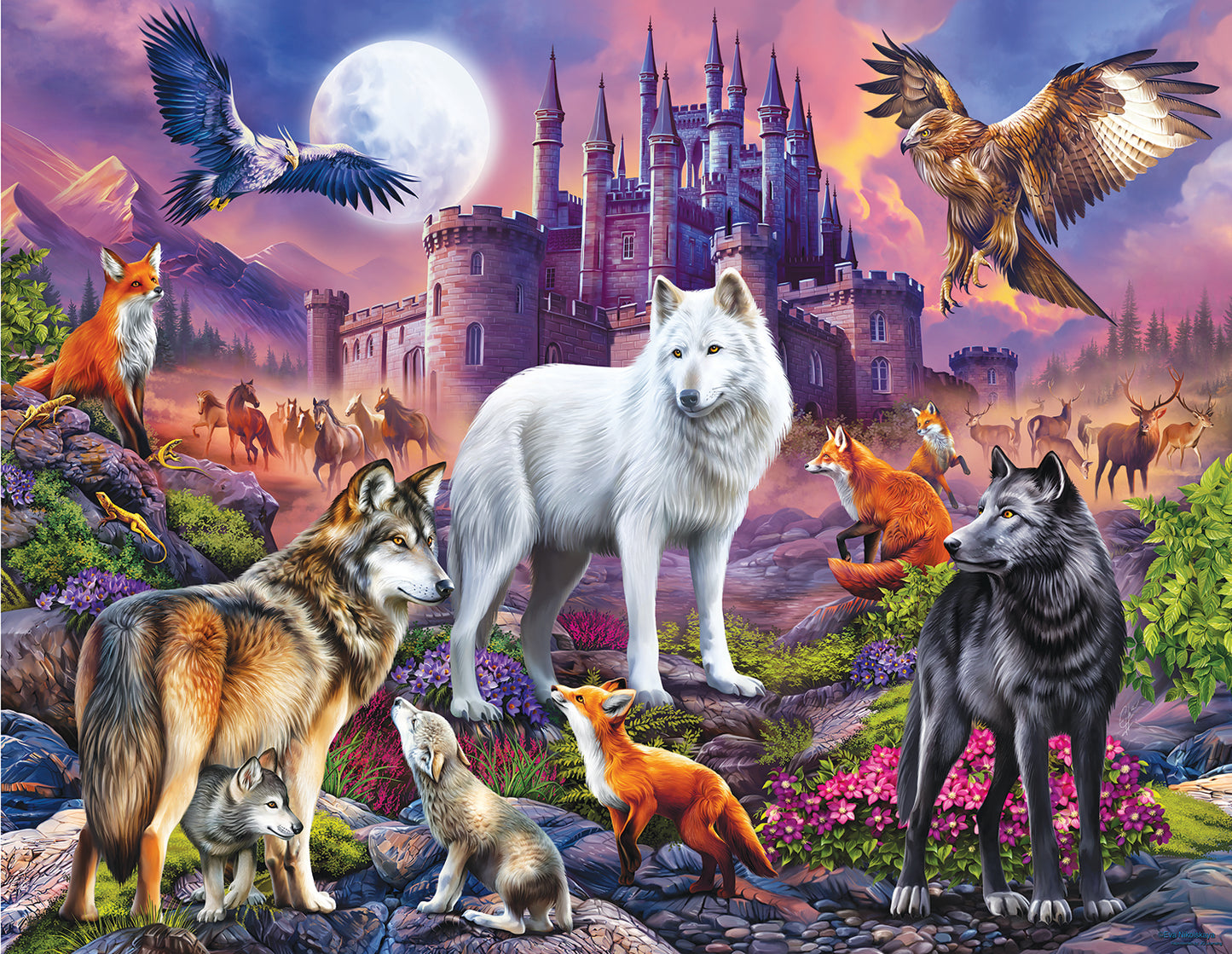 Wolf Castle 1000 pc Large Pieces Jigsaw Puzzle 56407