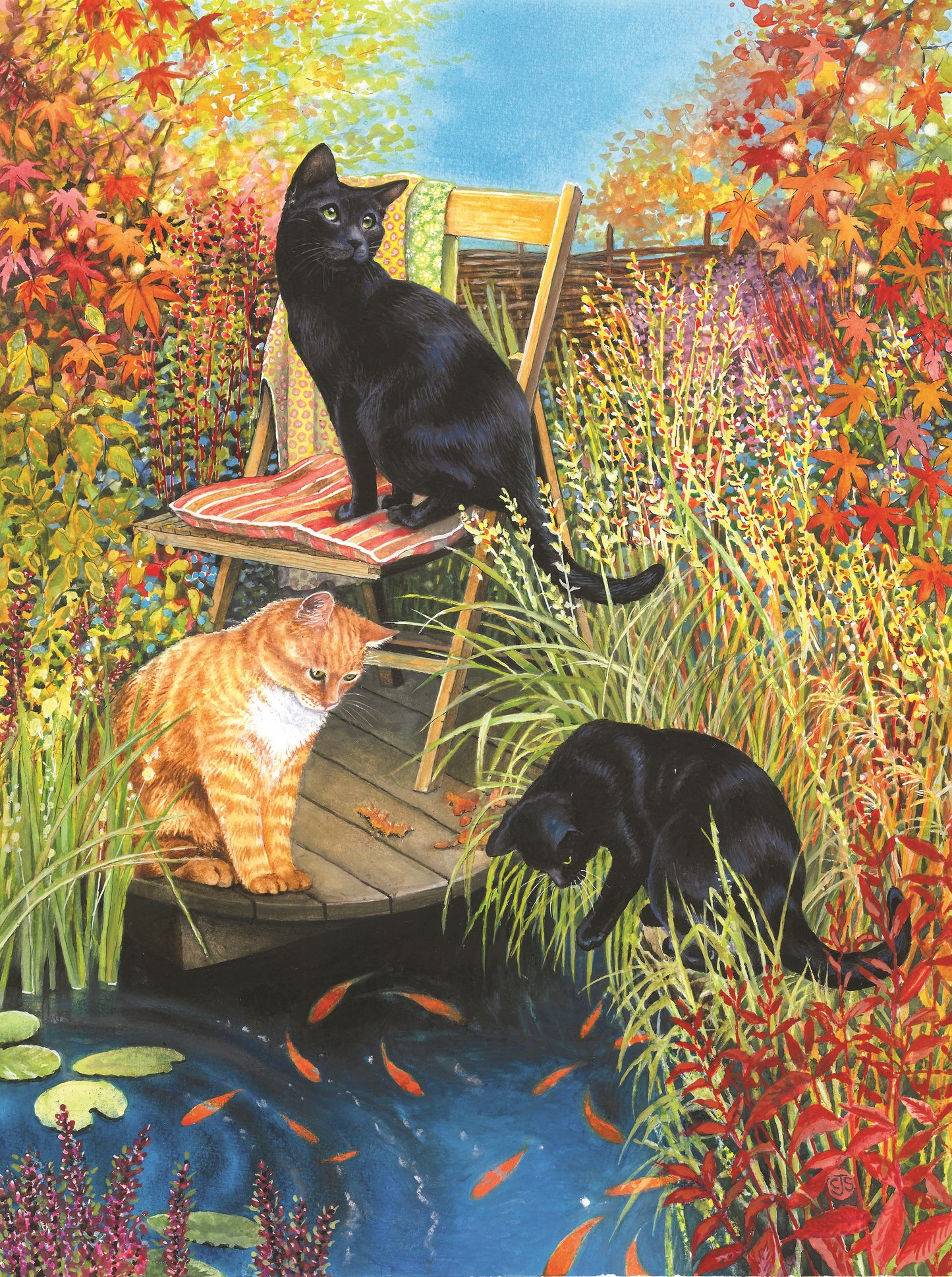 Cats and Koi 1000 pc  Jigsaw Puzzle 59582