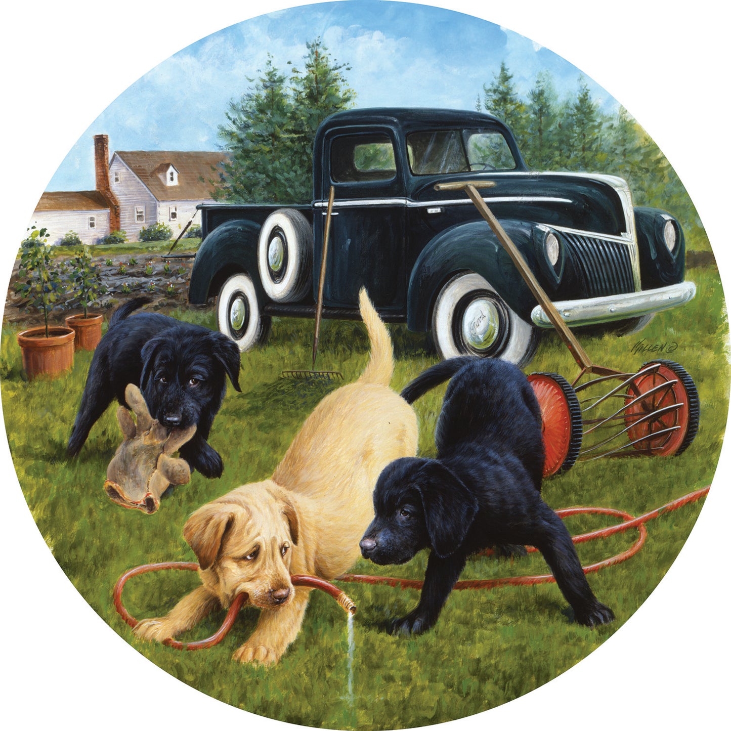 Garden Helpers 500 pc Round Jigsaw Puzzle 73436