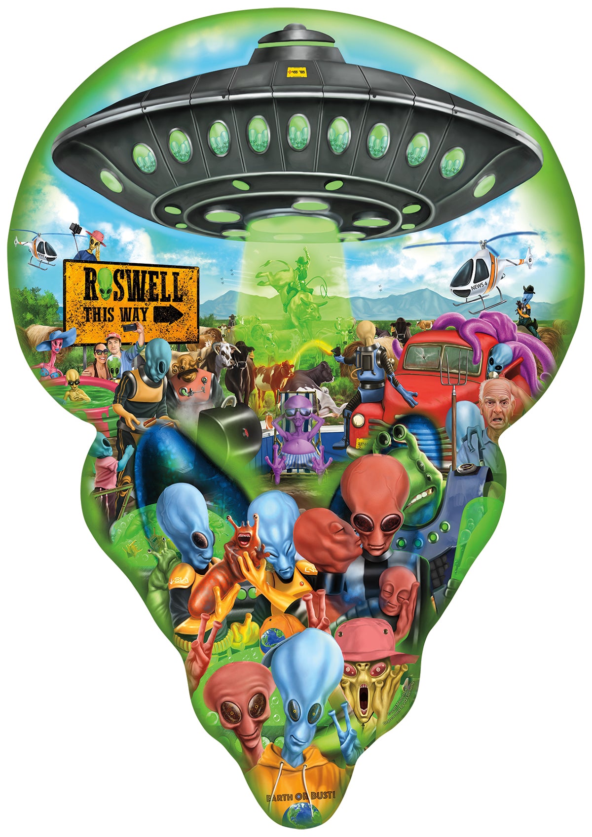 Roswell This Way 750 pc Special Shape Jigsaw Puzzle 95067
