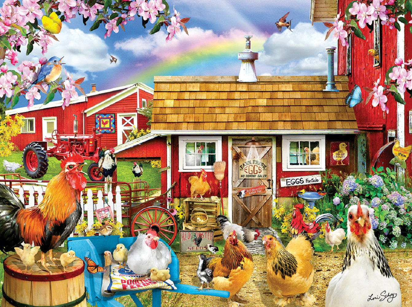 Springtime Chickens 1000 pc  Jigsaw Puzzle 34740
