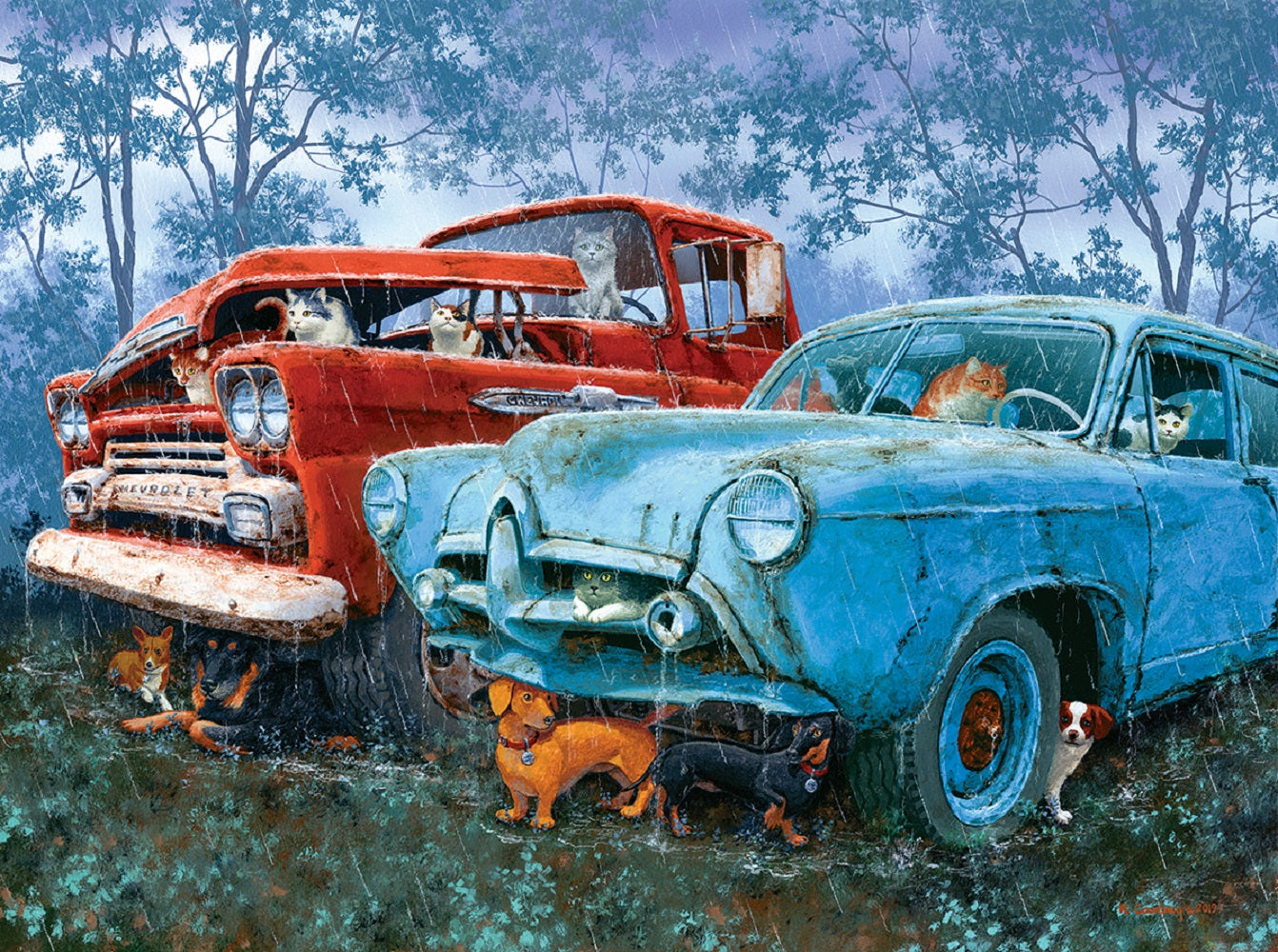 Raining Cats and Dogs 1000 pc  Jigsaw Puzzle 61661